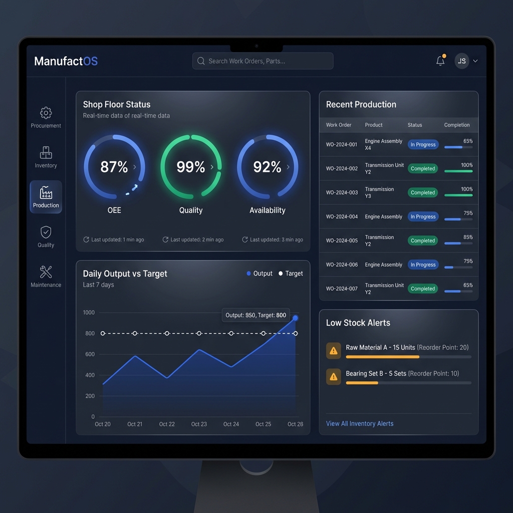 ManufactOS Dashboard Preview